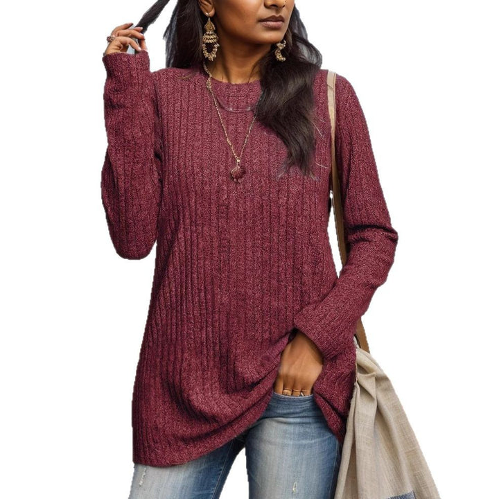 Damen Bequemes Langarmshirt mit Rippstruktur Echo Archiv