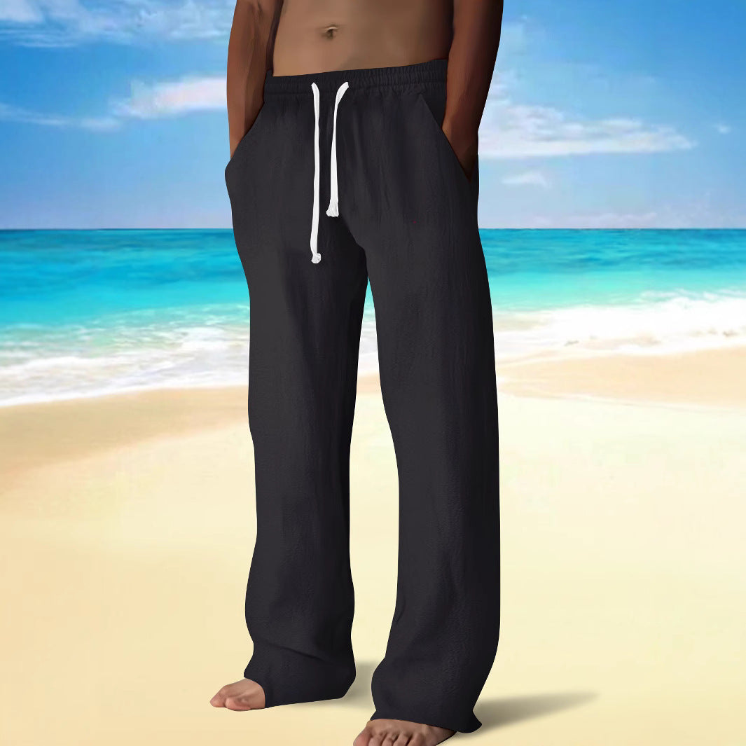 Herren lässige Strandhosen mit elastischem Bund und praktischen Taschen Echoarchiv