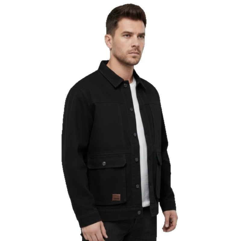 Herren Canvas-Utility Overshirt mit großen Pattentaschen und entspanntem Schnitt Echo Archiv
