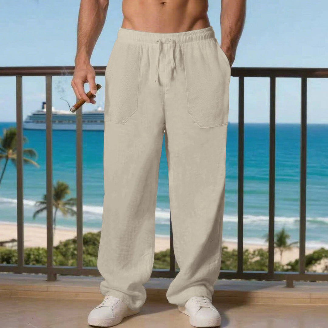 Herren entspannte Strandhose mit elastischem Bund und Seitentaschen Echoarchiv