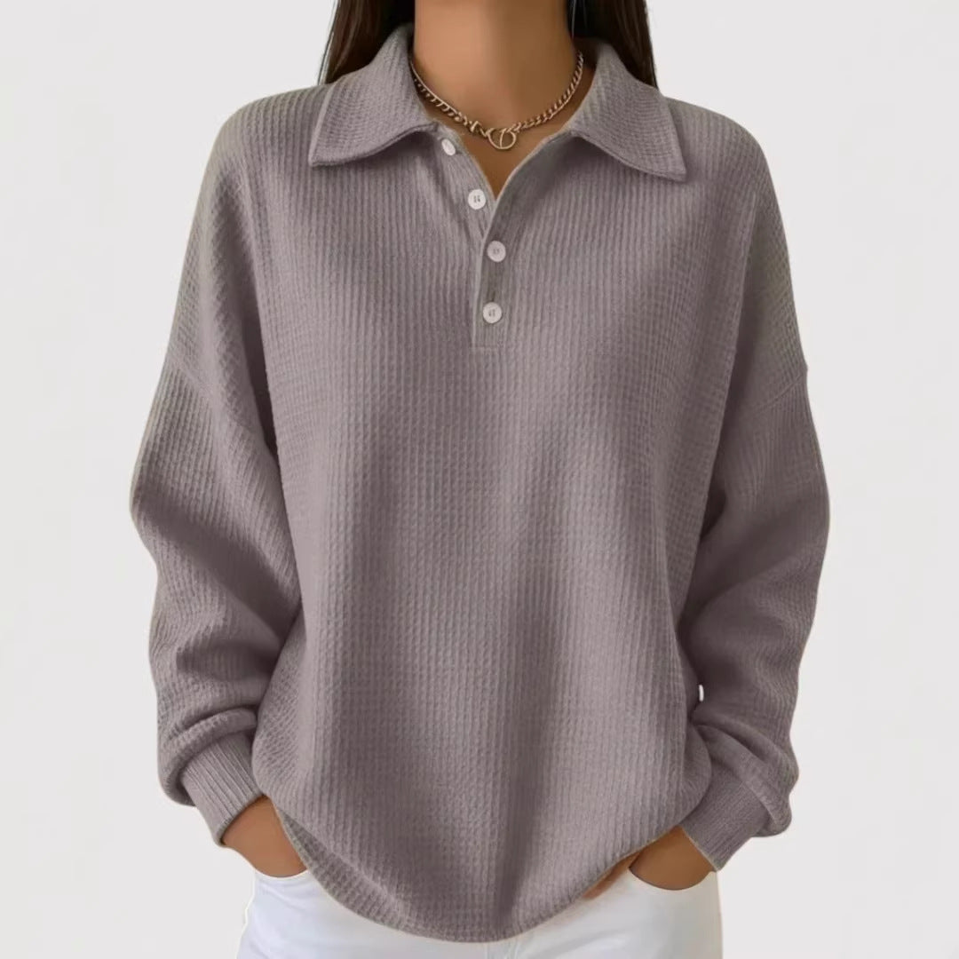 Damen Lässiges Waffel-Pullover – Mavelle