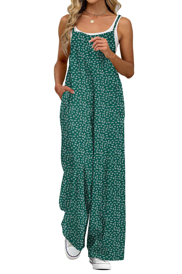 Damen Lässiger Jumpsuit mit floralen Mustern und praktischen Taschen Echo Archiv