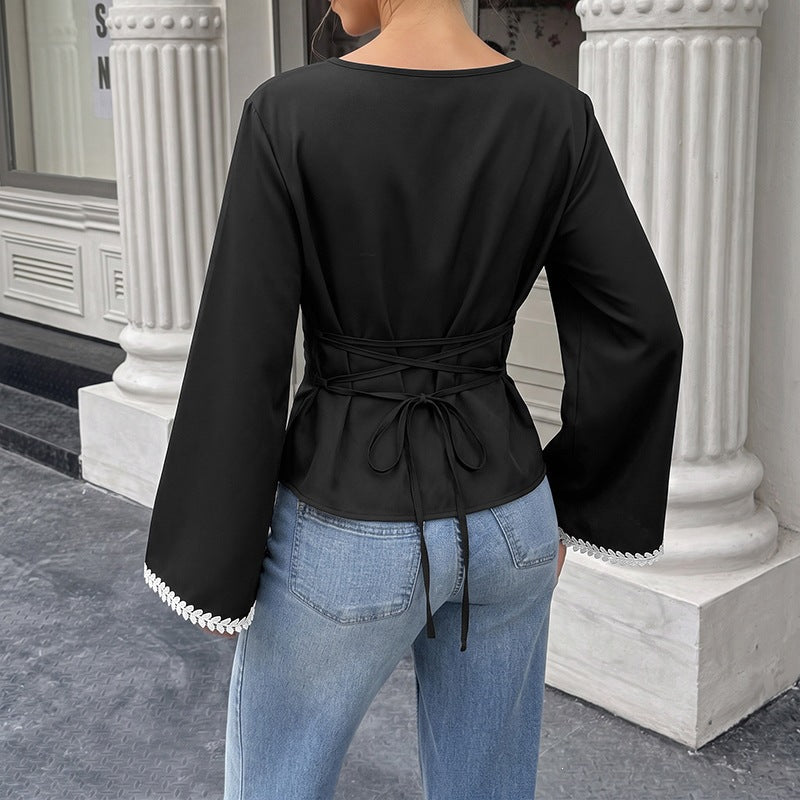 Damen Elegantes Oberteil mit Spitzendetails Echo Archiv