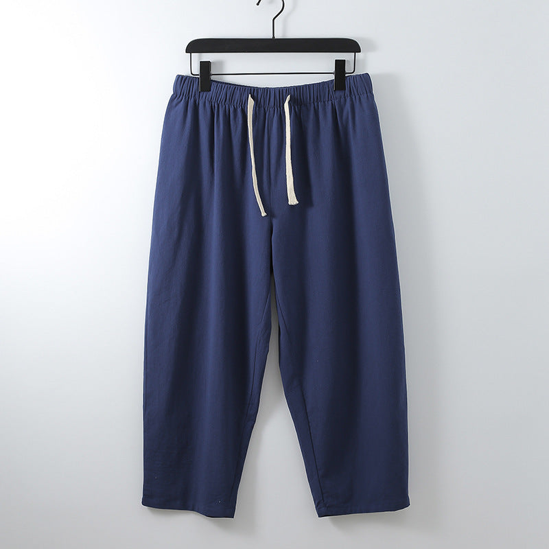 Unisex Leichte Baumwoll-Leinen Freizeithose mit elastischem Bund und Tunnelzug Echoarchiv