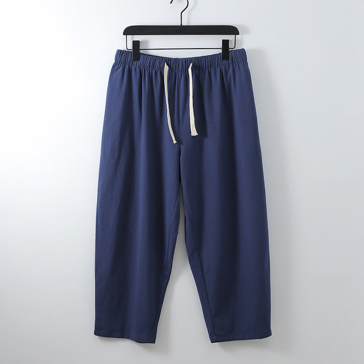 Unisex Leichte Baumwoll-Leinen Freizeithose mit elastischem Bund und Tunnelzug Echoarchiv