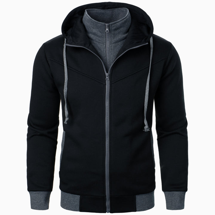 Herren Sportliche Kapuzenjacke mit Doppelschicht-Design und modernen Akzenten Echoarchiv