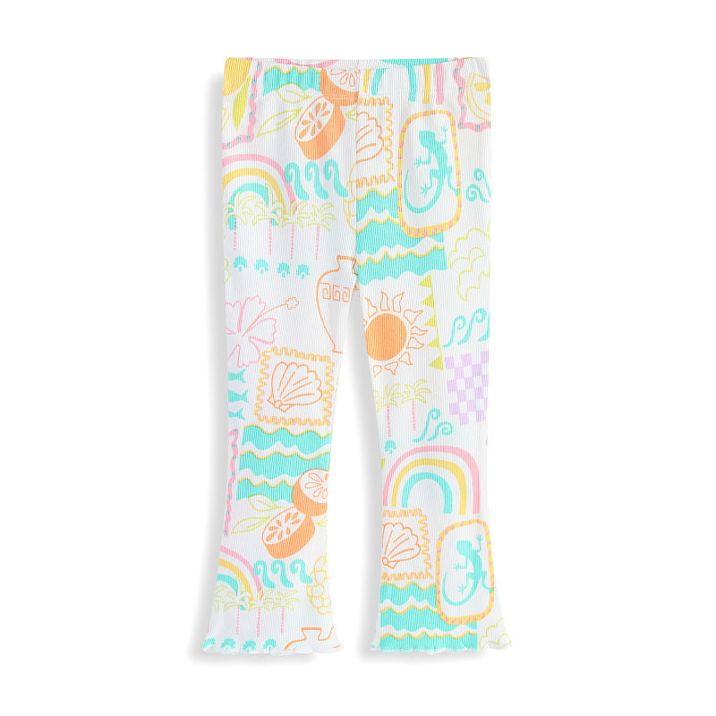 Mädchen Leggings mit buntem Strandmotiv Echo Archiv