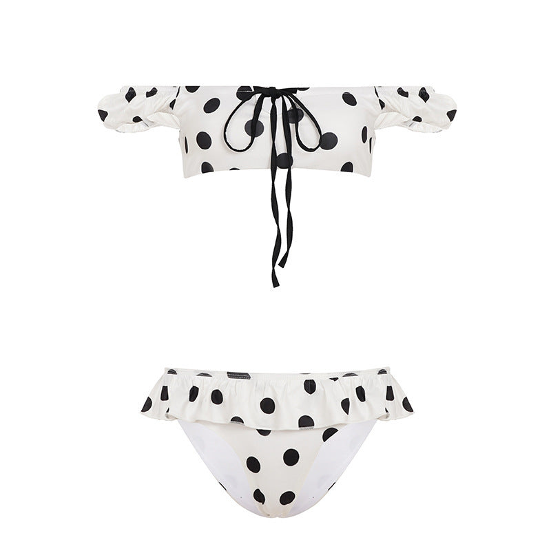 Damen-Bikini-Set mit verspieltem Rüschendesign und Punkten Echo Archiv