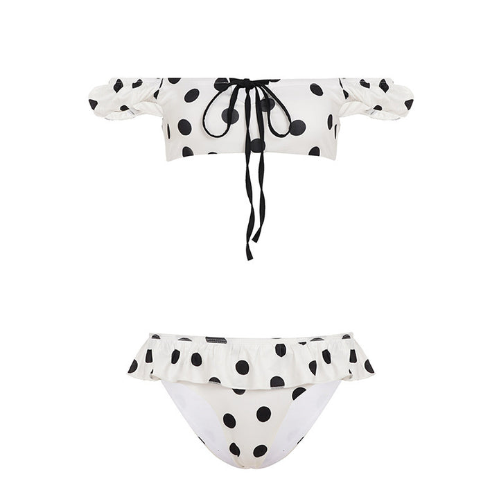Damen-Bikini-Set mit verspieltem Rüschendesign und Punkten Echo Archiv