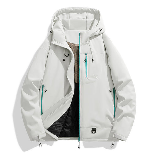 Herren Nano-Technik Kapuzenparka mit winddichter Membran, isolierter Innenauskleidung und multifunktionalen Taschen – Taviero