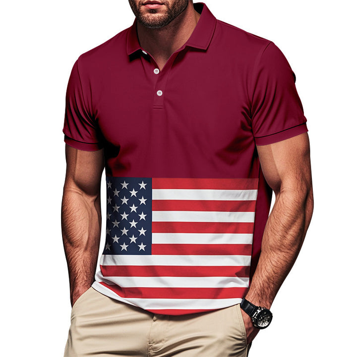 Herren Poloshirt mit Flaggenmotiven Echoarchiv