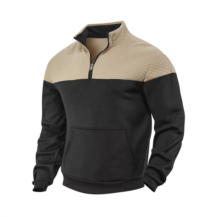 Herren trendiger Stehkragen-Fleece-Pullover Echoarchiv