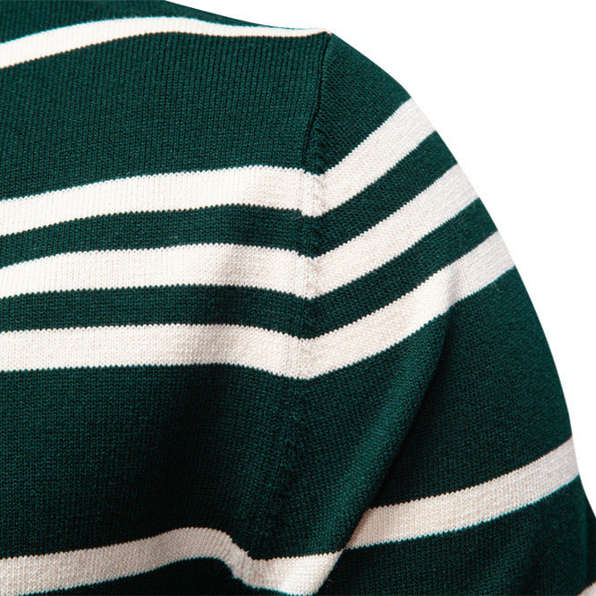 Herren Polo-Pullover mit modischem Streifenmuster und leichter Struktur Echoarchiv