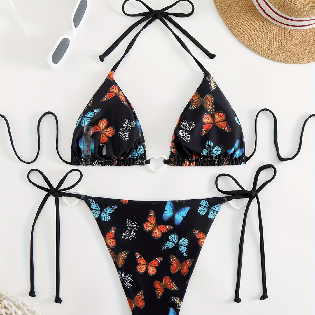 Damen Triangel-Bikini mit einzigartigem Schmetterlingsmuster Echo Archiv