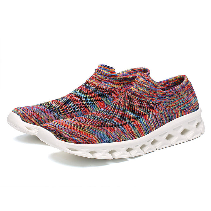 Unisex Leichter Slip-On Strick-Freizeitschuh mit wabenförmiger Hohlkammer-Sohle Echoarchiv