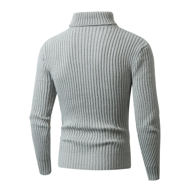 Herren Grobstrickpullover mit Stehkragen und dekorativem Strukturmuster Echoarchiv