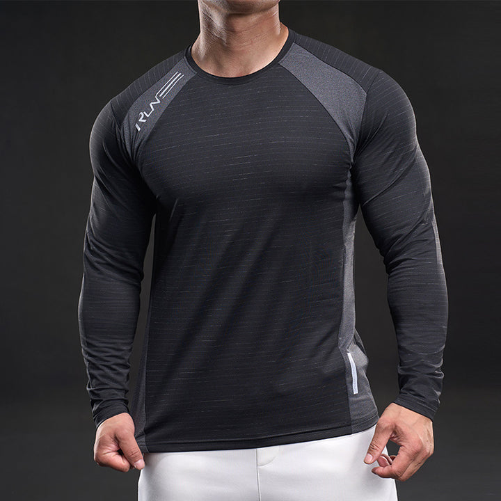 Herren Sportliches Langarmshirt mit atmungsaktivem Mesh-Einsatz Echoarchiv