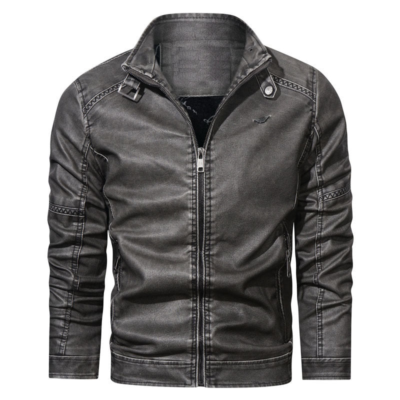 Herren Denim‑Optik Blouson mit ergonomischen Biesen und Stehkragen – Taviero