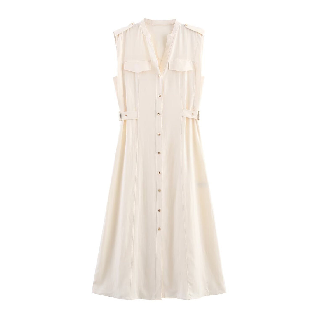 Damen Hemdblusenkleid mit praktischen Taschen und modischem Taillengürtel Echo Archiv