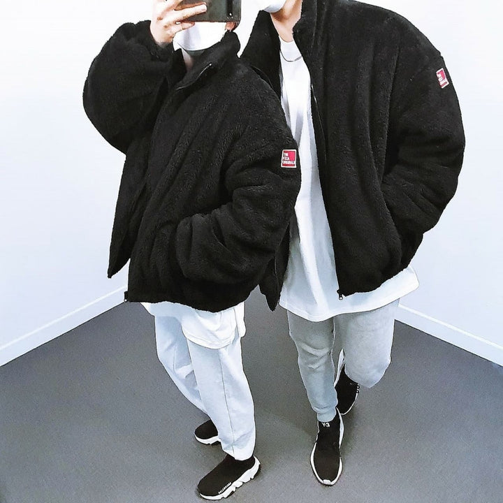 Herren Fleecejacke mit Stehkragen und praktischen Taschen Echoarchiv