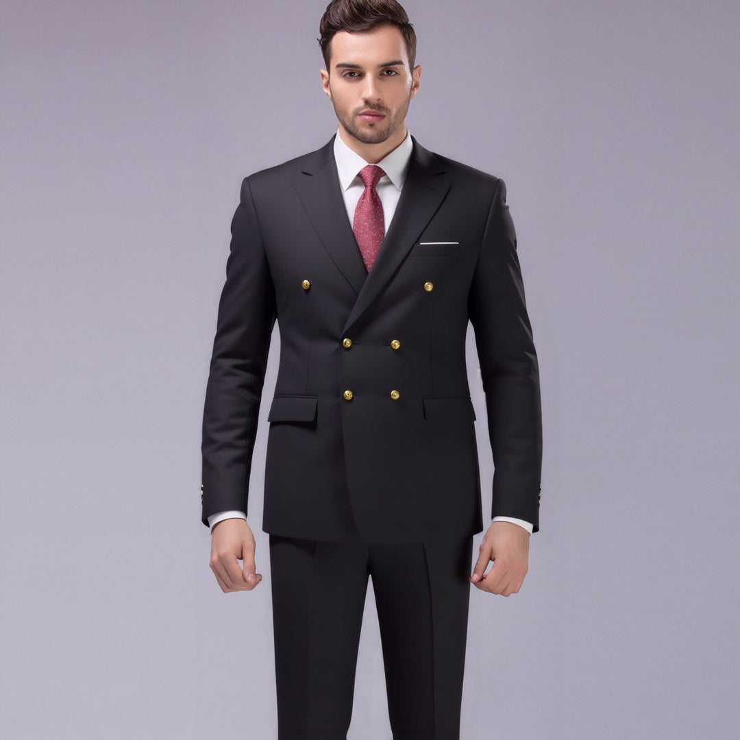 Herren nan doppelreihiges Abend-Sakko mit Zierknöpfen, schmaler Silhouette und eleganter Verarbeitung Echo Archiv