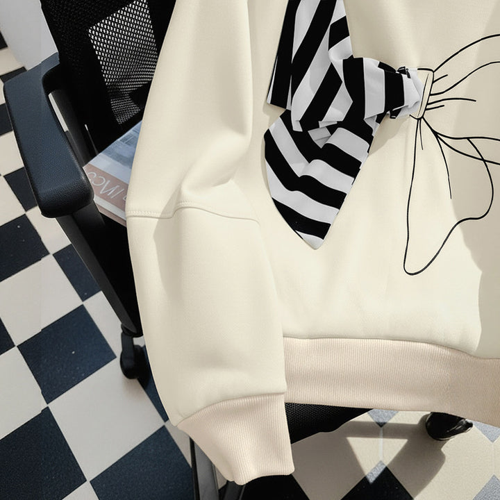 Damen Lässiger Sweatshirt mit Schleifen-Design Echo Archiv
