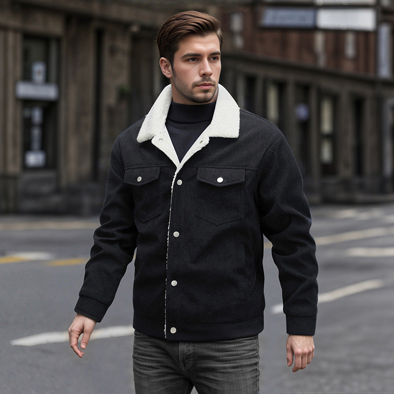 Herren modische Oberjacke mit warmem Innenfutter und praktischen Taschen Echoarchiv