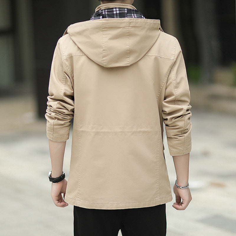 Herren Kapuzen-Canvas-Parka im Urbanen Utility-Design Echoarchiv