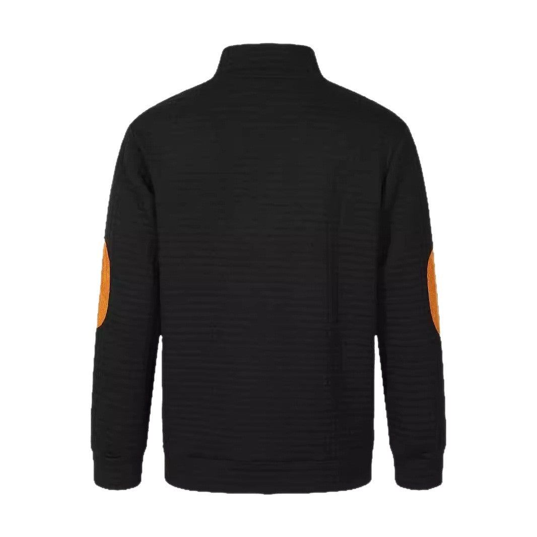 Herren Bequemer Sweatpullover mit Knopfleiste und Kontrastelementen Echoarchiv