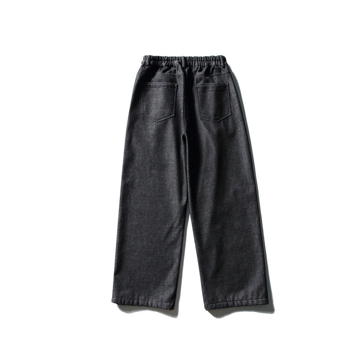 Damen Hochtaillierte weite Bundfaltenhose mit geradem Bein und Eingrifftaschen Echoarchiv
