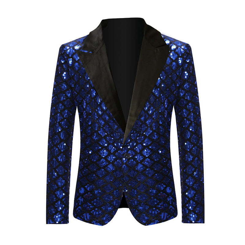 Herren Pailletten Blazer im modernen Design mit elegantem Revers Echoarchiv