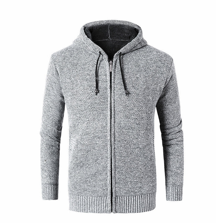Herren moderne Strickjacke mit Kapuze und weichem Innenfutter Echoarchiv