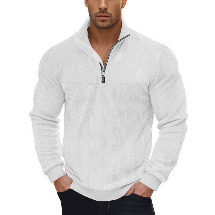 Herren Strickpullover mit modernem Reißverschluss und strukturiertem Design Echoarchiv