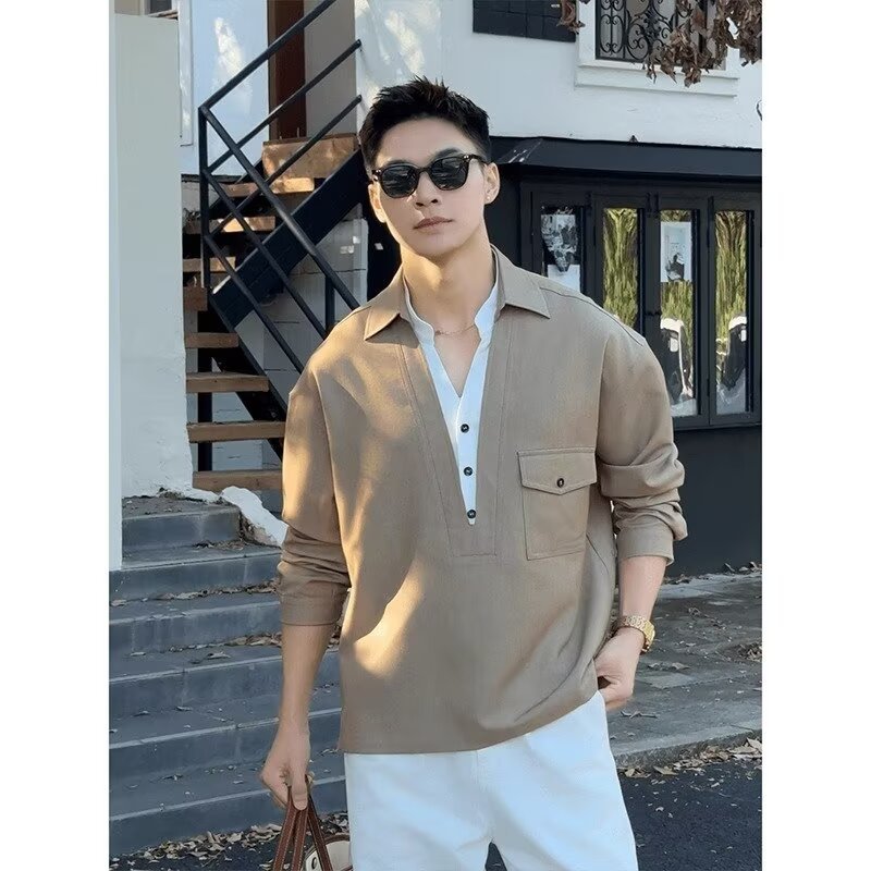 Herren Elegante Freizeit-Hemd Echoarchiv