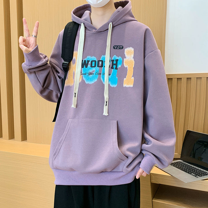 Unisex Oversized Kapuzenpullover mit kreativem Schriftzug Echoarchiv
