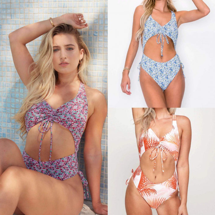 Damen Bikiniset mit modischem Cut-Out und verspielten Rüschen Echo Archiv