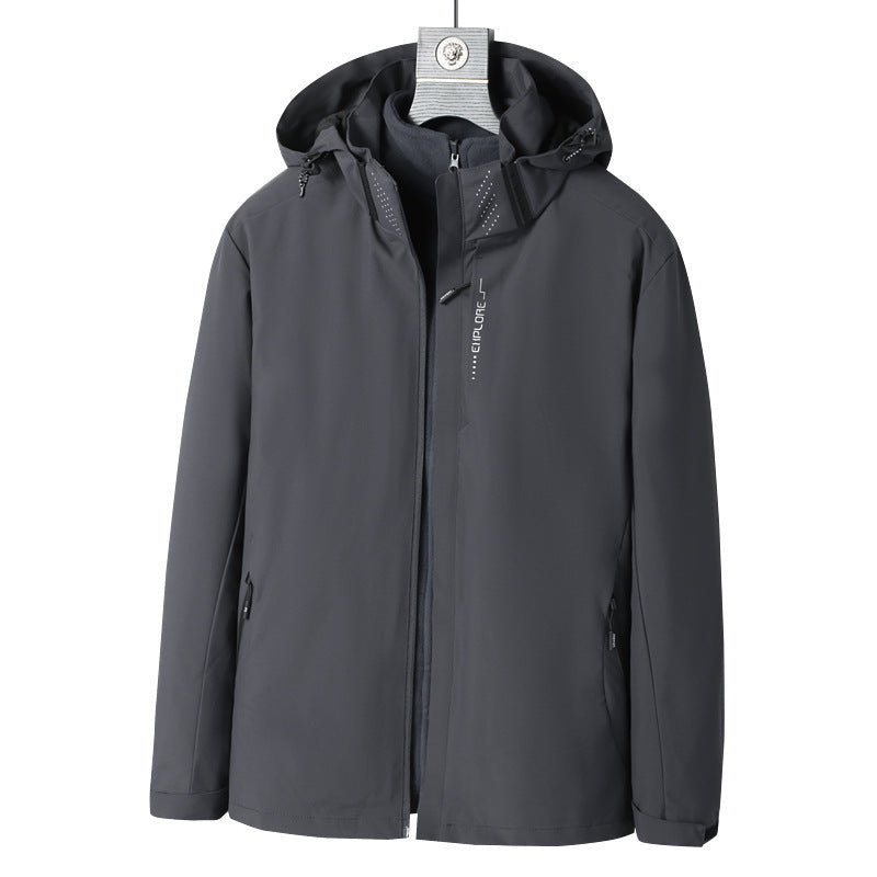 Herren Wind- und wasserabweisende Kapuzenjacke mit ergonomischem Schnitt und verdecktem Reißverschluss Echo Archiv