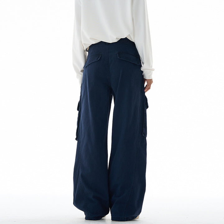 Damen weite Cargohose mit tiefem Schritt und aufgesetzten Taschen Echo Archiv