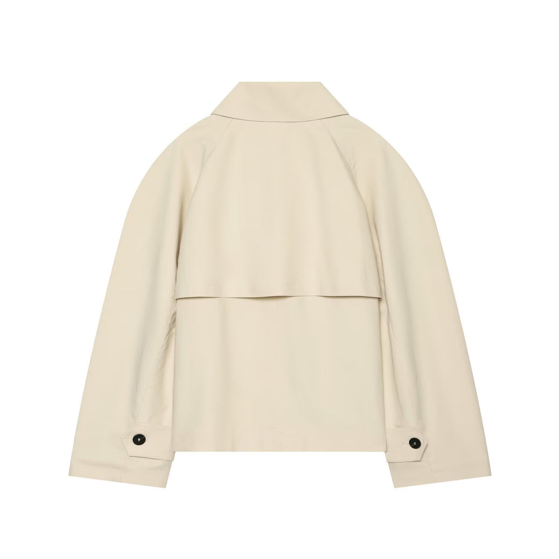 Damen Kurz geschnittene Trenchjacke mit Oversize-Ärmeln und verdeckter Knopfleiste Echo Archiv