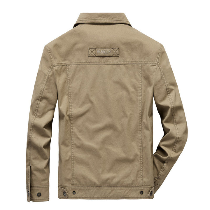 Herren Canvas-Fieldjacke im Utility‑Stil mit Brusttasche und Mesh‑Futter – Taviero