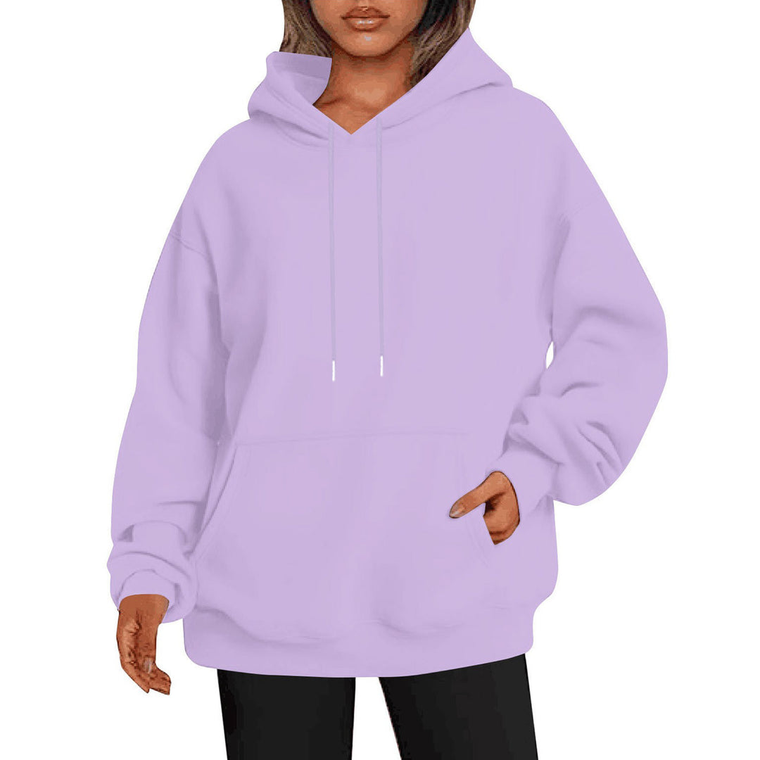Damen oversized Kapuzenpulloverkleid mit Kängurutasche, verlängerter Silhouette und weichem French-Terry – Auréline