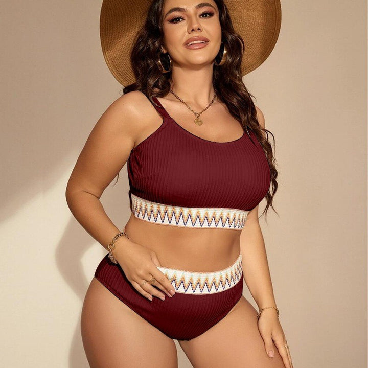 Damen Sportliches Bikini-Set mit hoher Taille und elastischem Bund Echo Archiv