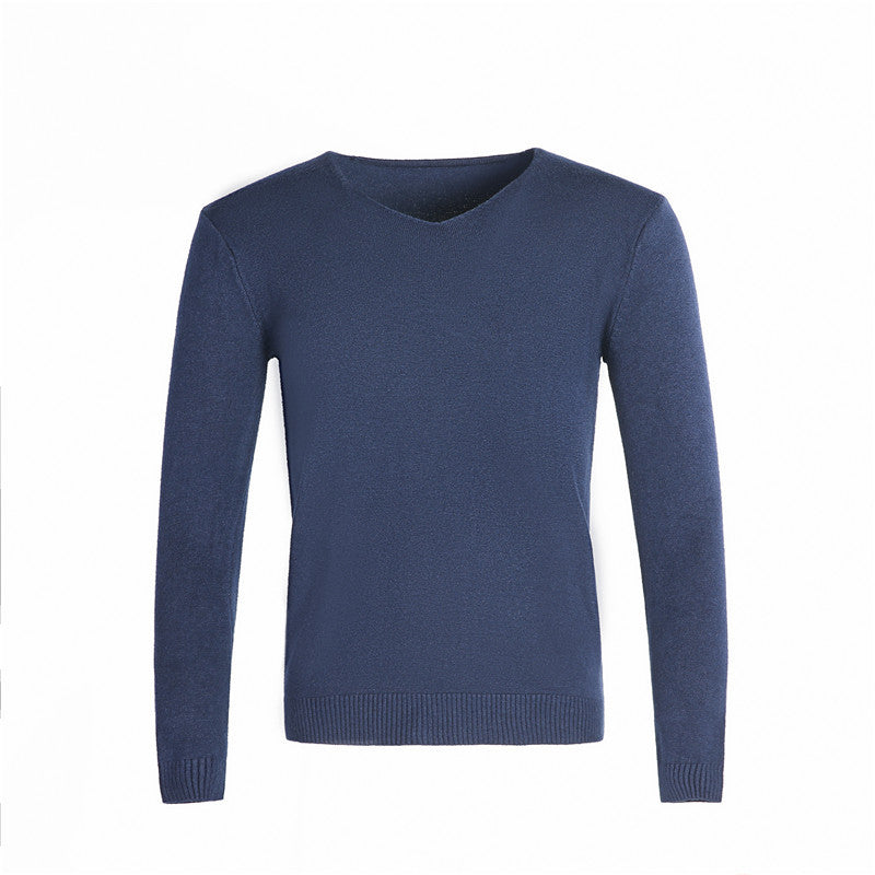 Herren nan feiner V-Ausschnitt-Pullover aus Baumwoll-Merino-Mix mit schmaler Silhouette Echo Archiv
