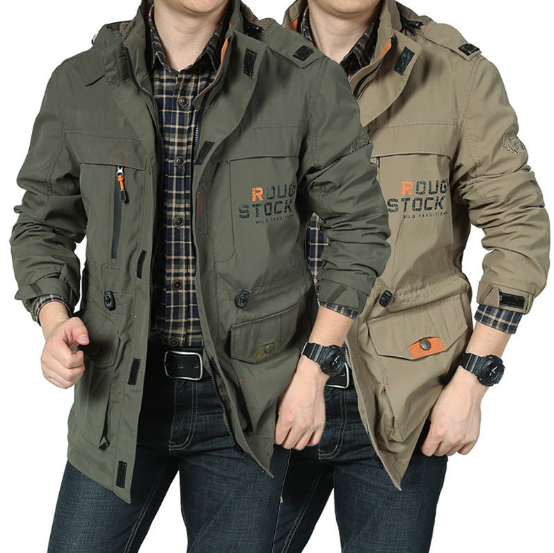 Herren Wetterfeste Outdoorjacke mit verstellbarer Kapuze Echo Archiv