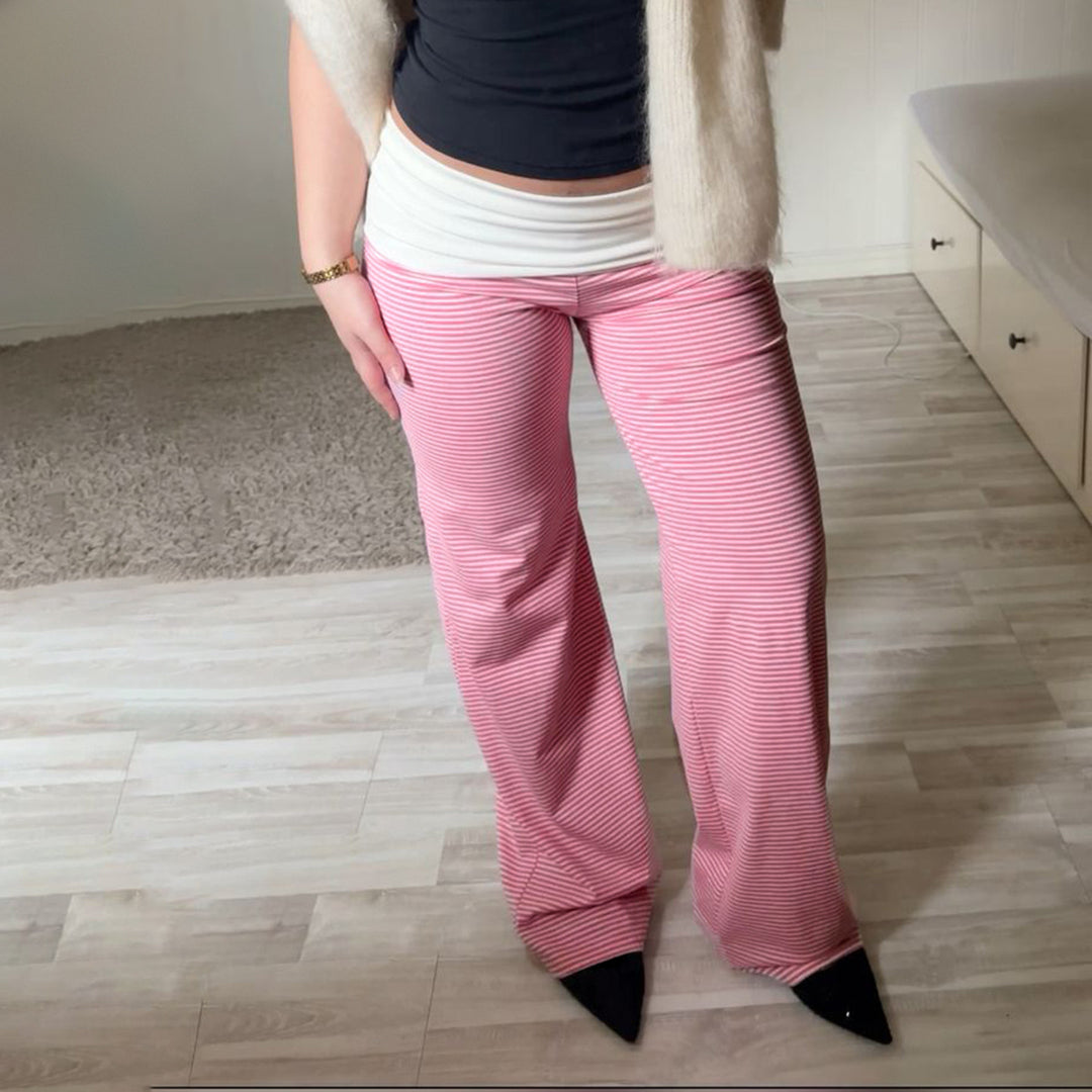 Damen Modische, komfortable Lounge-Hose mit Streifenmuster und elastischem Bund Echo Archiv