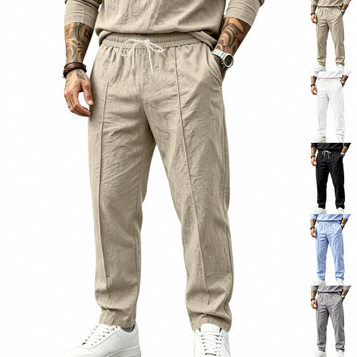 Herren Leichte Tapered-Jogginghose mit Bundfalten, elastischem Tunnelzug und Seitentaschen Echoarchiv