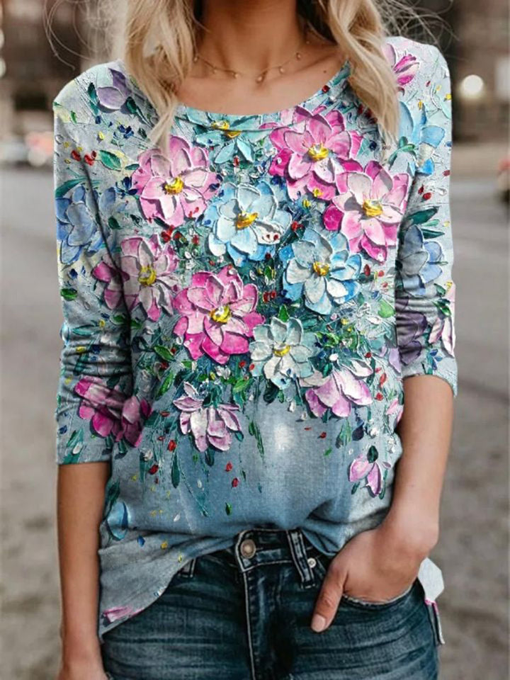 Damen Colorblock-Sweatshirt mit diagonaler Panel-Optik und Streifenbesatz – Avérine