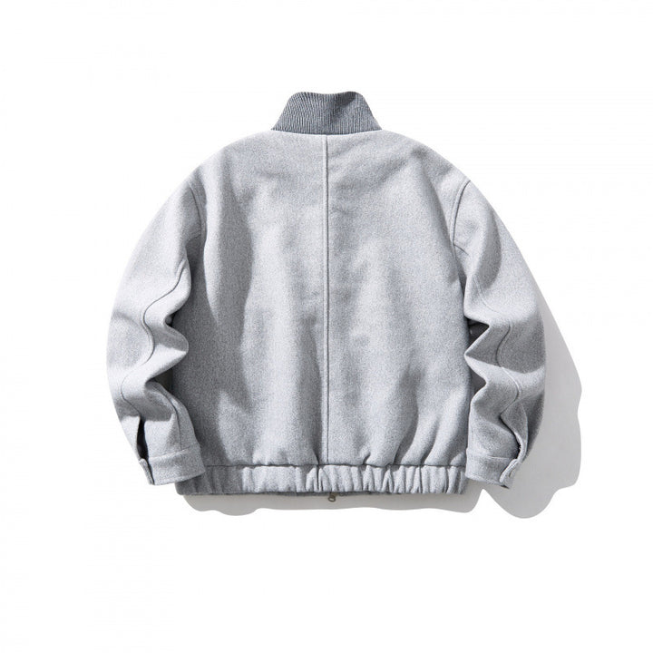Unisex Boxy-Wollmix-Blouson mit Stehkragen und Elastiksaum Echo Archiv