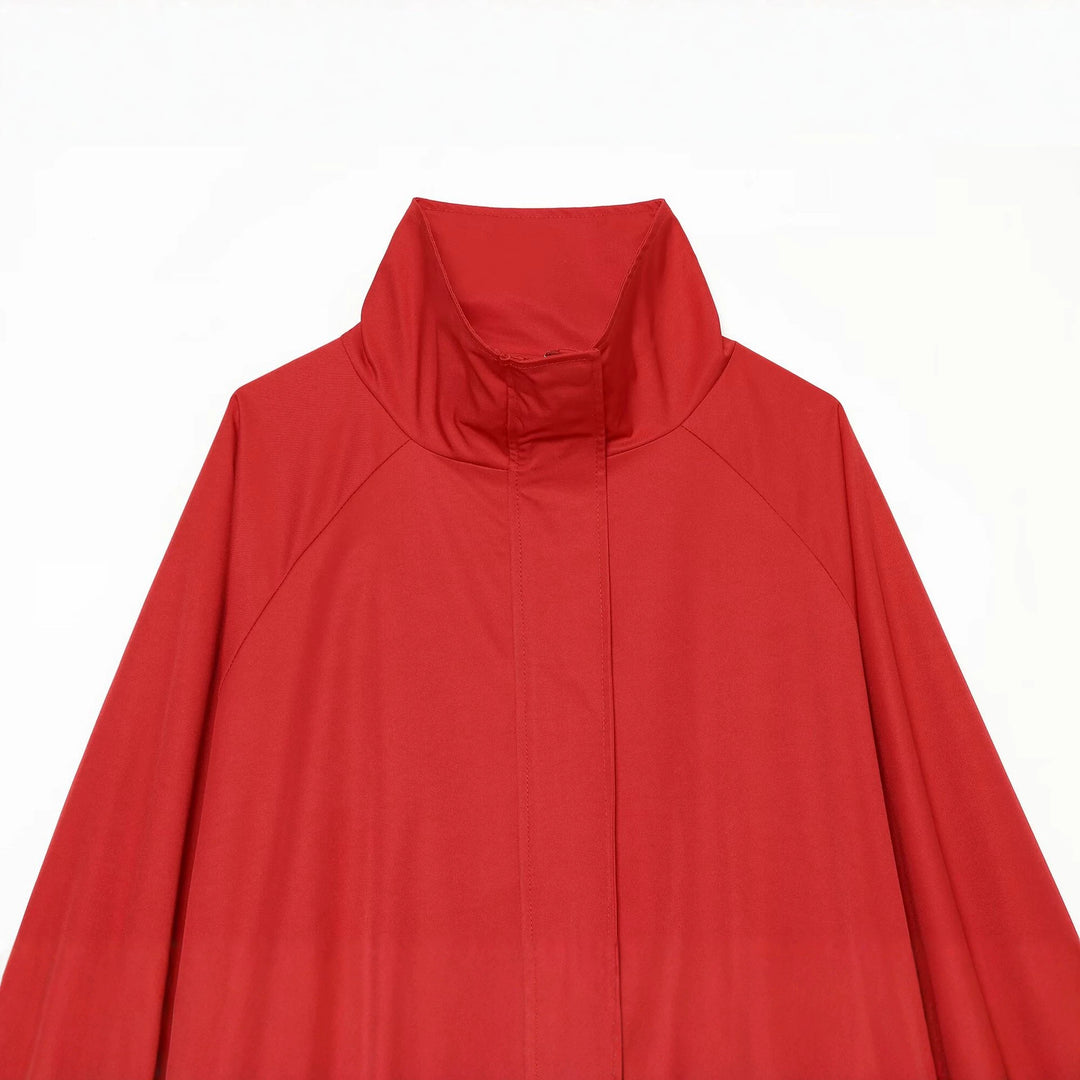 Damen Leichte Boxy-Übergangsjacke mit Funnelkragen und elastischem Saum Echoarchiv