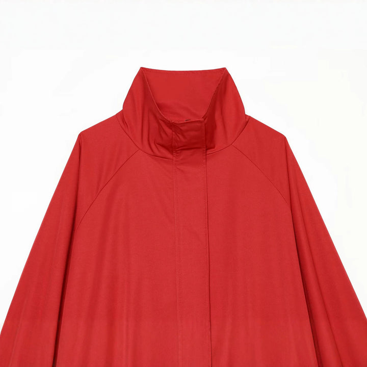 Damen Leichte Boxy-Übergangsjacke mit Funnelkragen und elastischem Saum Echoarchiv